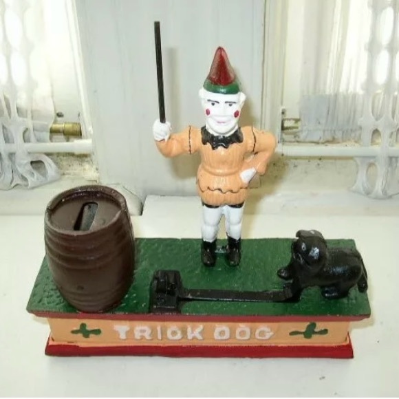 Wonderful, Trick Dog Cast Iron Mechanical Bank